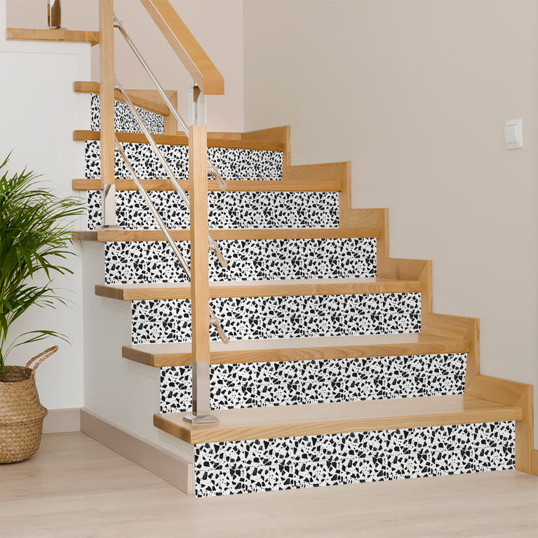 Black And White Terrazzo Design Easy-to-Install Peel and stick kitchen tile stickers Model - T8