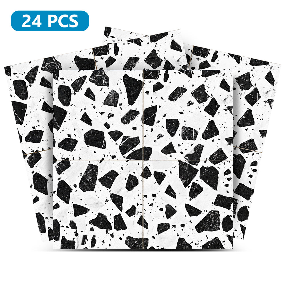 Black And White Terrazzo Design Easy-to-Install Peel and stick kitchen tile stickers Model - T8