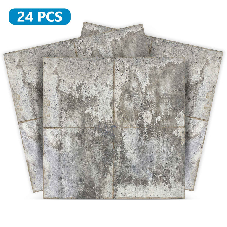 Gray single color Peel and Stick Tile Stickers for easy bathroom tiles cover Model - V355