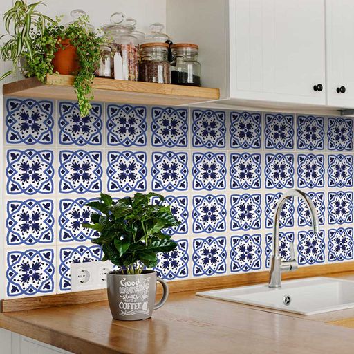 Blue unique Greek Backsplash for home décor easy to install Tiles Model- A10