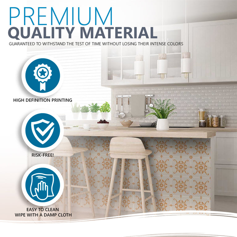Transform Your Space Easy-to-Apply Removable Floor Tile Stickers for Renters Model - B82