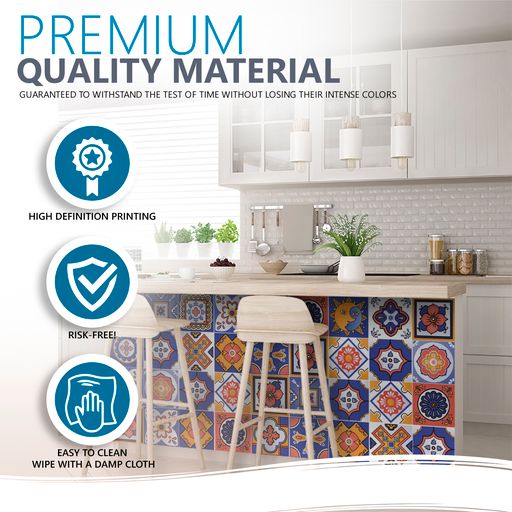 Colorful backsplash low-maintenance wall tiles easy to install stickers Model - M13