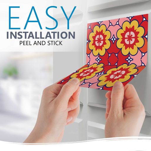 Multicolor Peel and Stick Tile Stickers variety of shapes and colors for your wall Model - C400