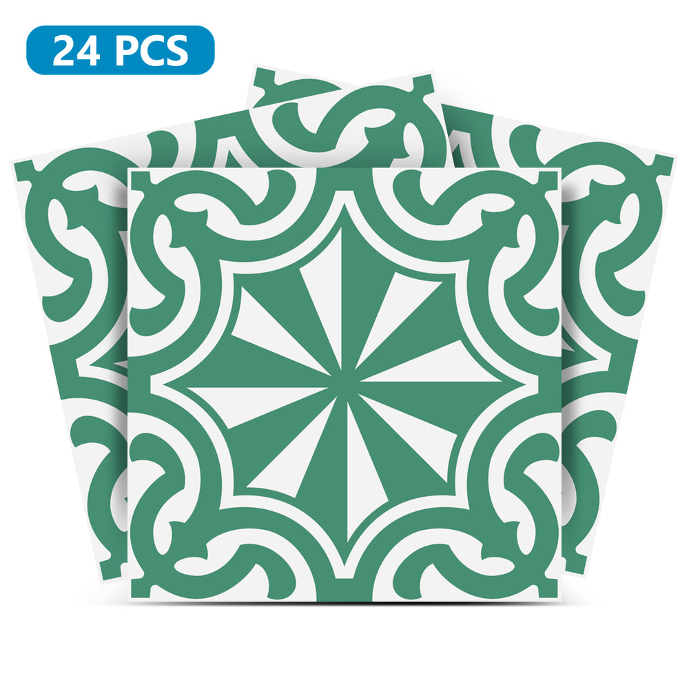 Green and White backsplash floor suitable Peel and Stick Tile Stickers Model  - K28