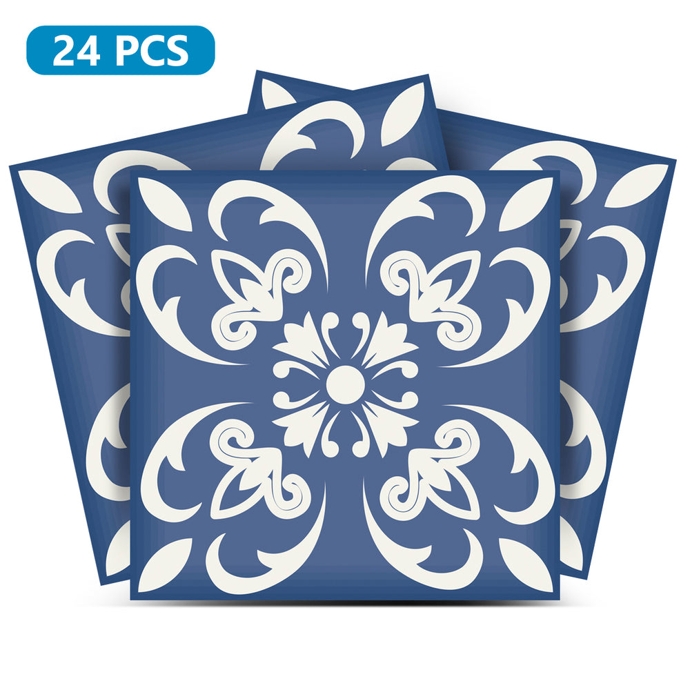 Blue backsplash peel and stick bathroom Tile Stickers quick home décor Model - N4