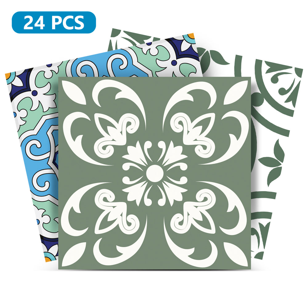 Different patterns Blue and Green Tile Stickers DIY kitchen backsplash Model- N5