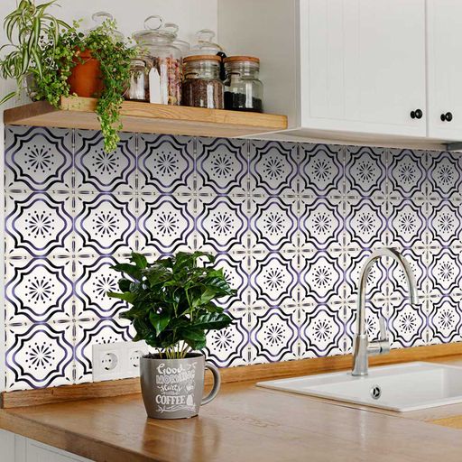 Purple marble look tile stickers easy to install for home Décor Model - B510