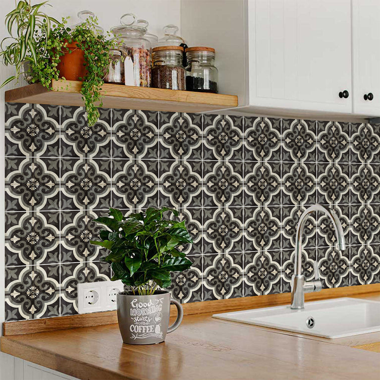 Rustic Old Vintage Black And White Pattern beautiful decorative wall tiles Model - R85