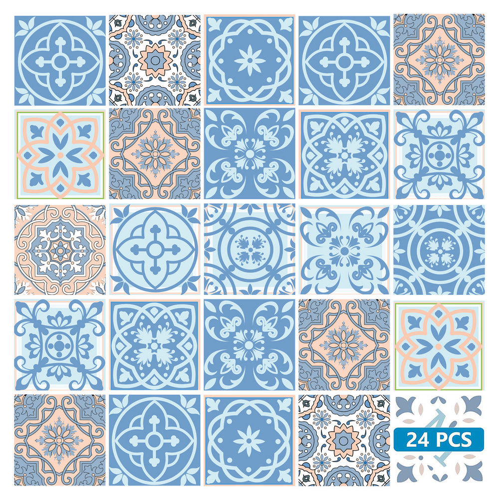 Light Blue tile stickers Floor suitable easy to install multiple patterns Model - SB22