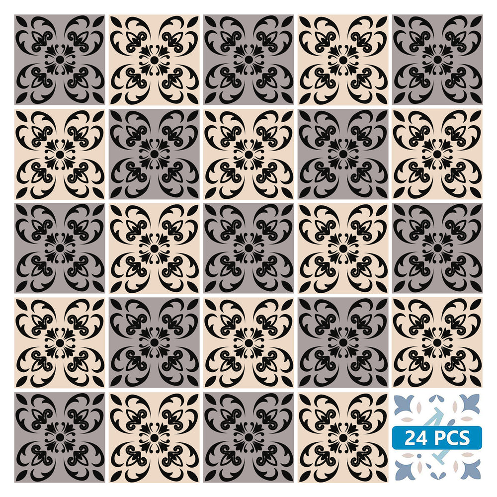 Brown and Black Beautiful Backsplash removable DIY tile stickers Model - SB35