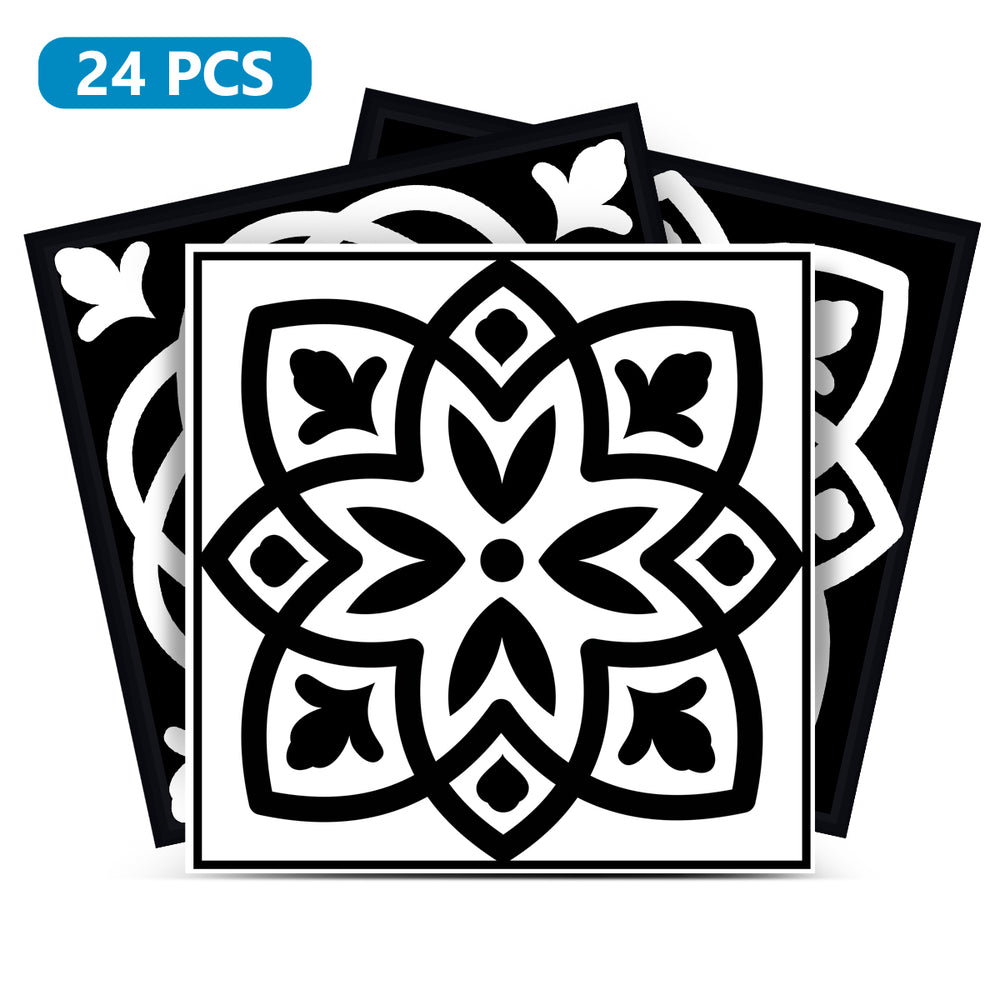 Black and White multiple patterns Tile Stickers for home renovation Model - SB39