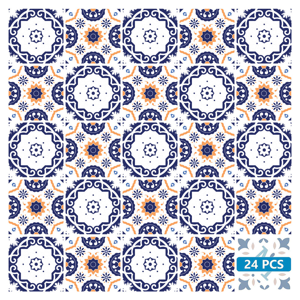 Two designs Blue and Orange Tiles floor suitable for home renovation Model - SB41