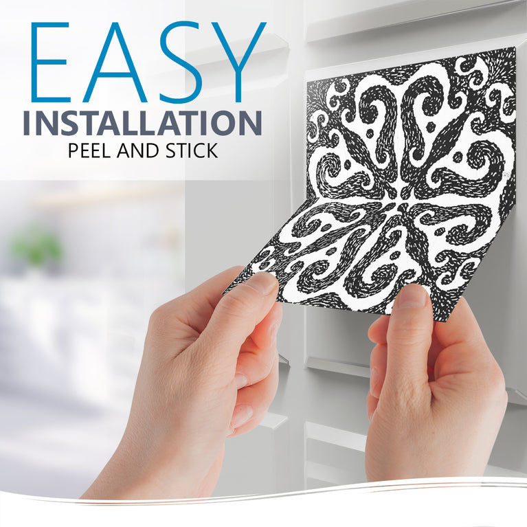 Transform Your Space Easy-to-Apply Removable Floor Tile Stickers for Renters Model - V18