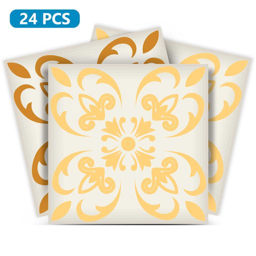 Two colors tiles Orange and Yellow pattern peel and stick Tile Stickers Model - A46