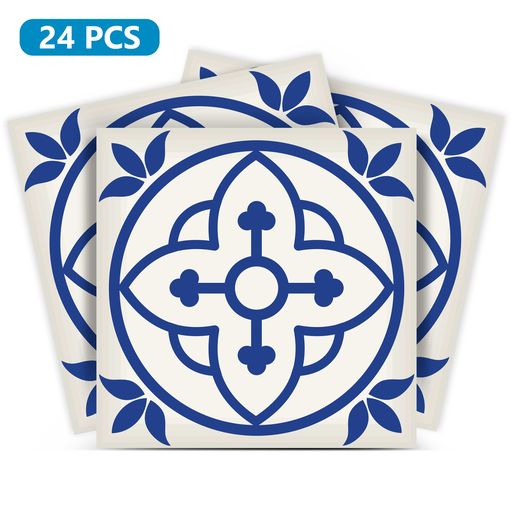 Blue and White pattern Tile Stickers for home innovation Model - A7