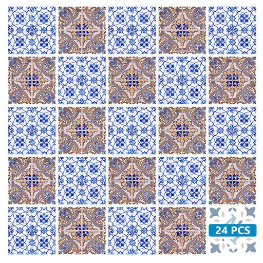 Retro Spanish backsplash two patterns Tile Stickers floor suitable DIY Model - H207