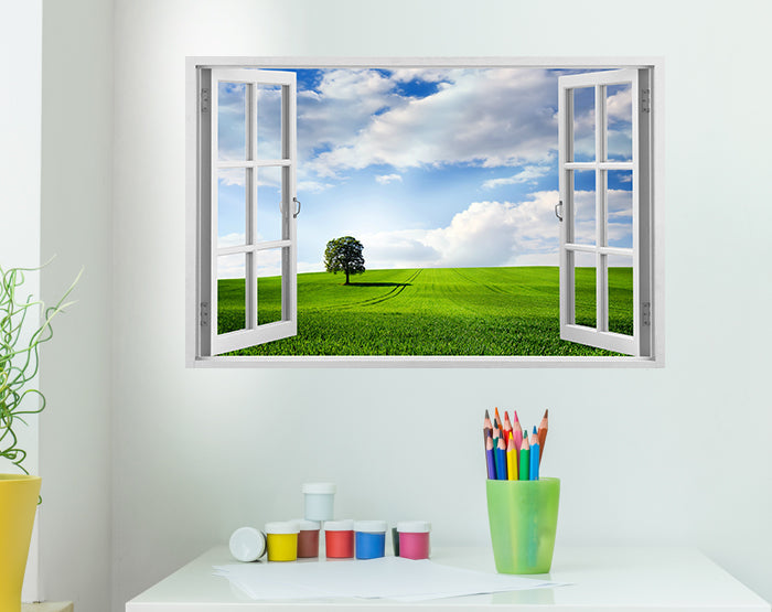 IMPRESSIVE 3D WINDOW WALL DECALS, REMOVABLE WALL STICKERS, WALL DECOR