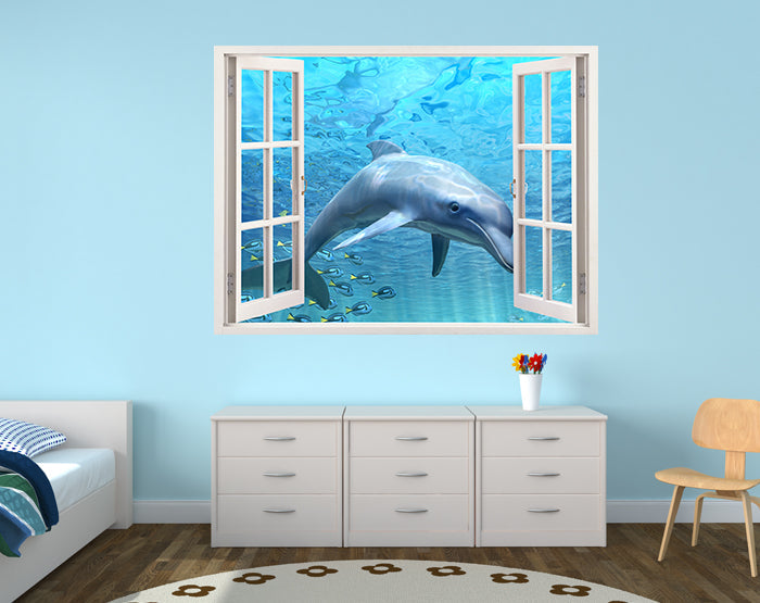 IMPRESSIVE 3D WINDOW WALL DECALS, REMOVABLE WALL STICKERS, WALL DECOR