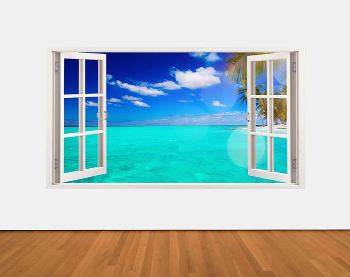 IMPRESSIVE 3D WINDOW WALL DECALS, REMOVABLE WALL STICKERS, WALL DECOR