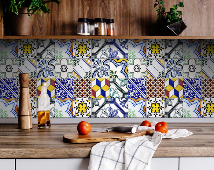 Decorative Tile stickers set of 24 Peel & Stick