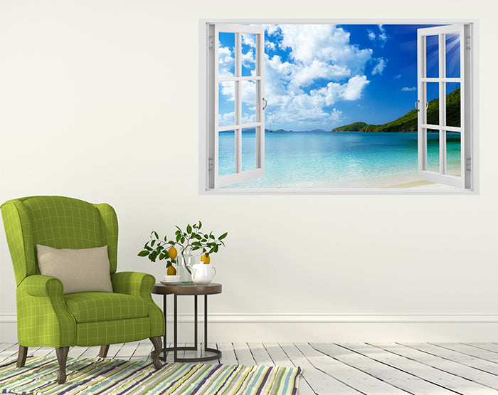 IMPRESSIVE 3D WINDOW WALL DECALS, REMOVABLE WALL STICKERS, WALL DECOR