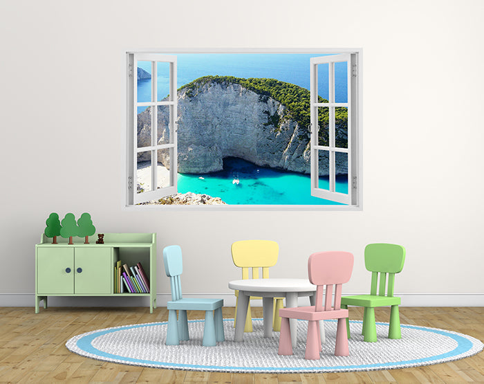 IMPRESSIVE 3D WINDOW WALL DECALS, REMOVABLE WALL STICKERS, WALL DECOR