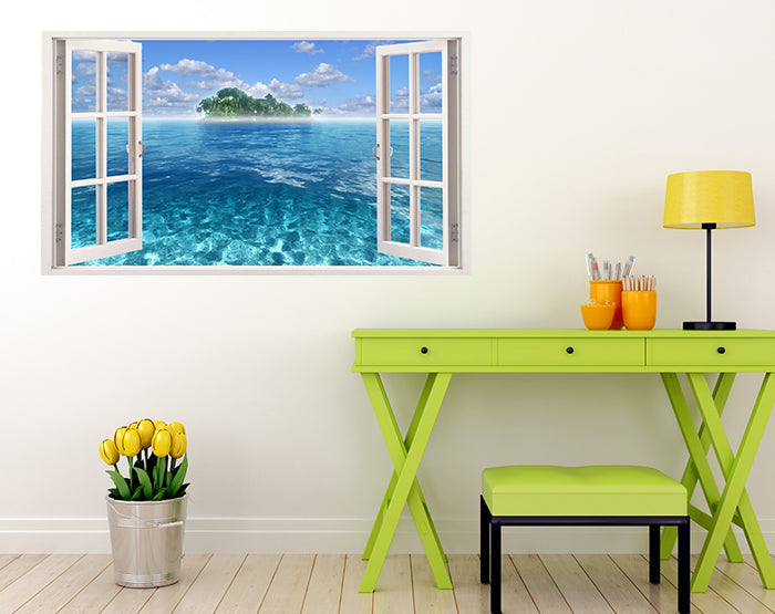 IMPRESSIVE 3D WINDOW WALL DECALS, REMOVABLE WALL STICKERS, WALL DECOR