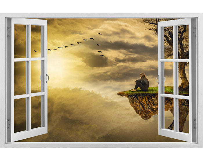 IMPRESSIVE 3D WINDOW WALL DECALS, REMOVABLE WALL STICKERS, WALL DECOR