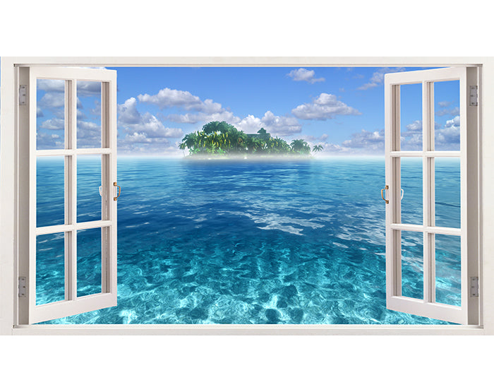 IMPRESSIVE 3D WINDOW WALL DECALS, REMOVABLE WALL STICKERS, WALL DECOR