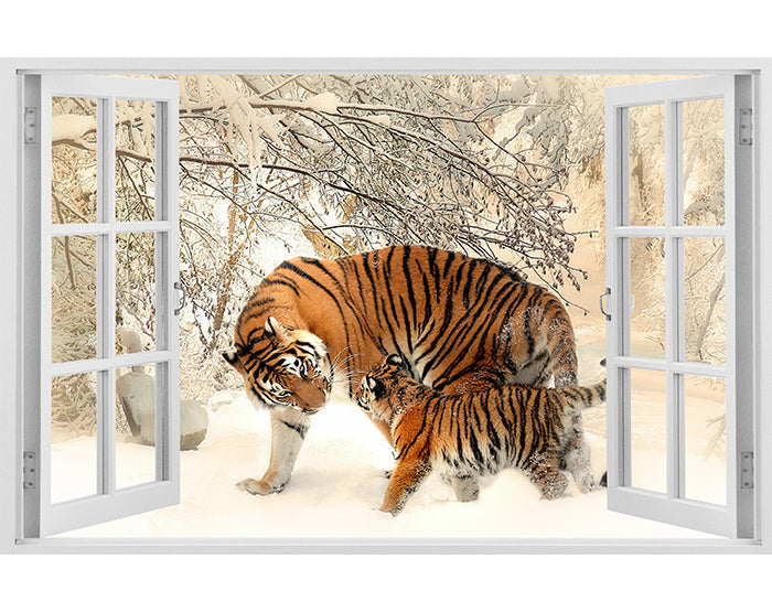 IMPRESSIVE 3D WINDOW WALL DECALS, REMOVABLE WALL STICKERS, WALL DECOR