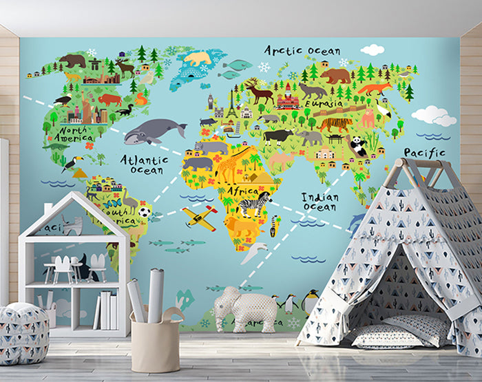 MAP WALL DECALS, KIDS WALL STICKERS, WALL DECOR