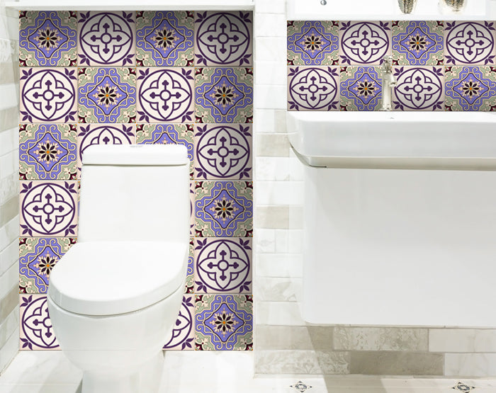 Decorative Tile stickers set of 24 Peel & Stick