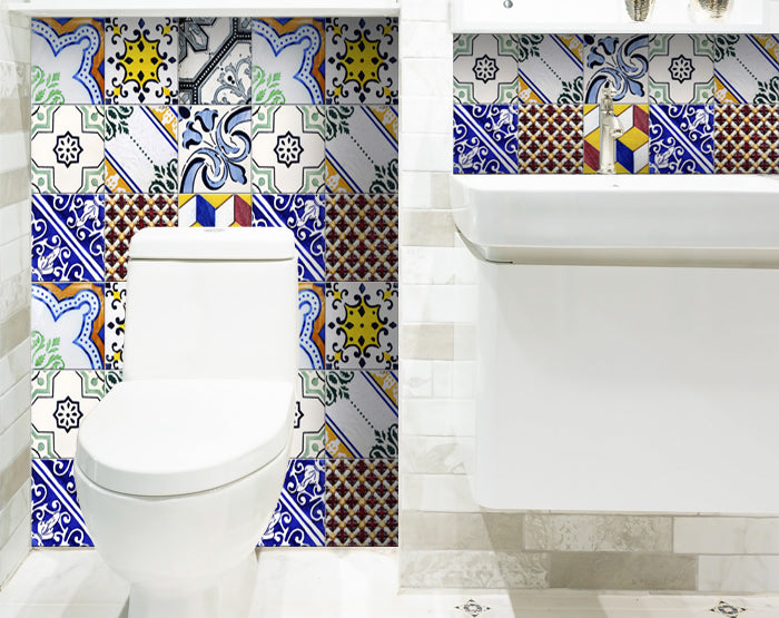 Decorative Tile stickers set of 24 Peel & Stick