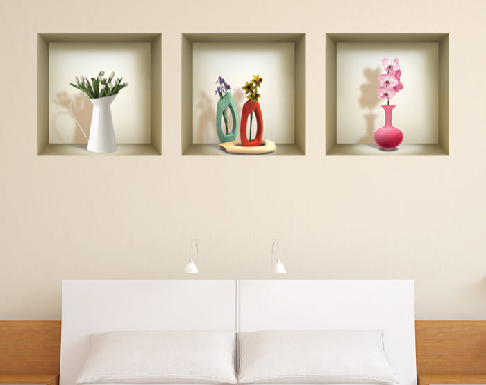 3D WALL Stickers, NICHE illusion set, Removable Vinyl