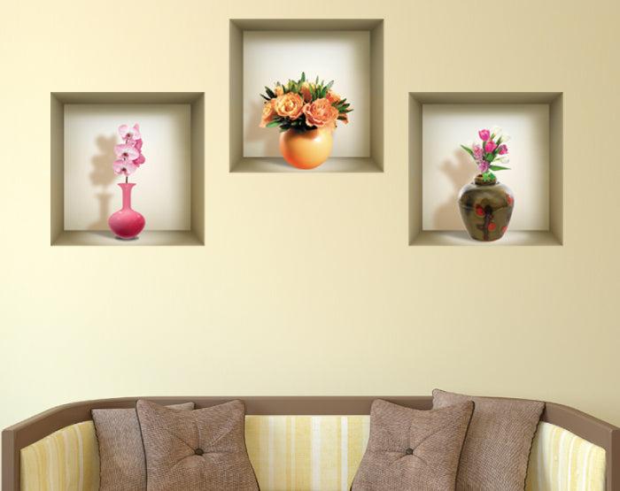 3D WALL Stickers, NICHE illusion set, Removable Vinyl