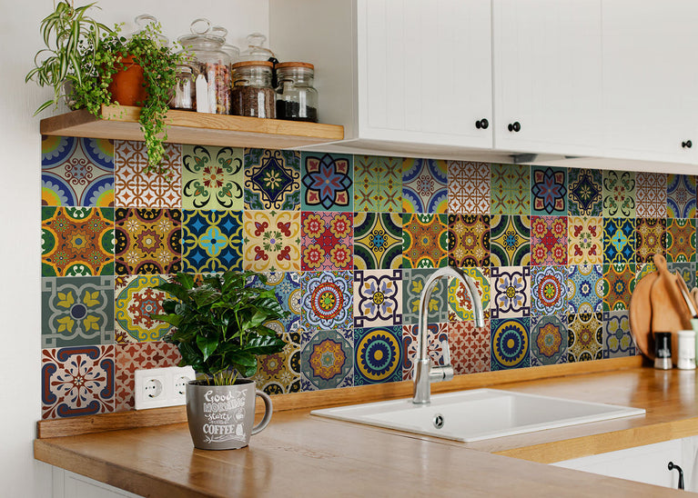 Decorative Tile stickers set of 24 Peel & Stick Heat Resistant & Waterproof