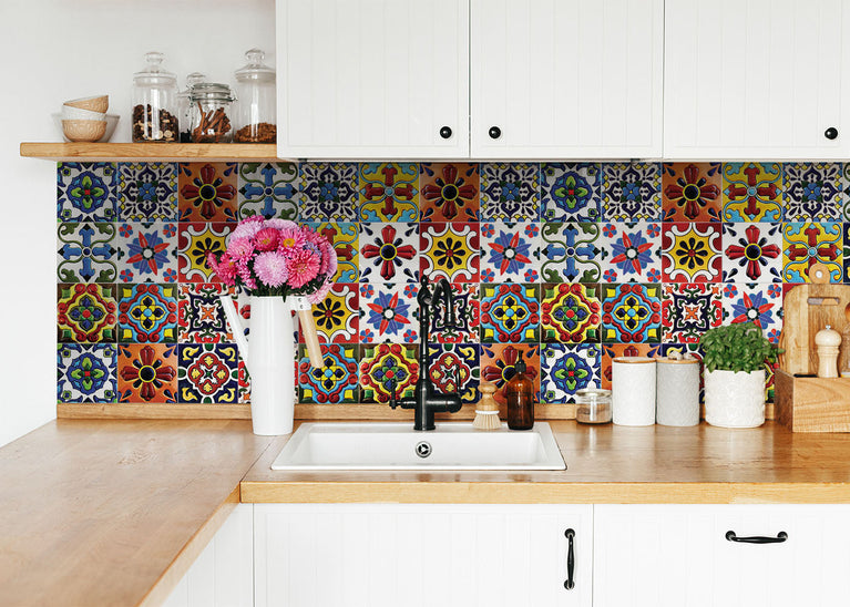 Decorative Tile stickers set of 24 Peel & Stick
