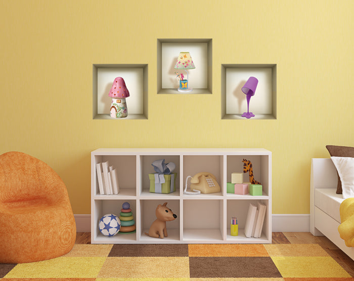 3D WALL Stickers, NICHE illusion set, Removable Vinyl