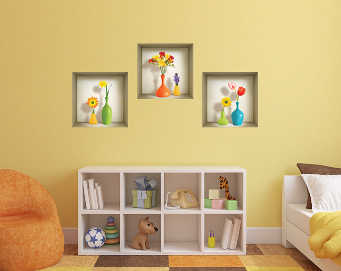 3D WALL Stickers, NICHE illusion set, Removable Vinyl