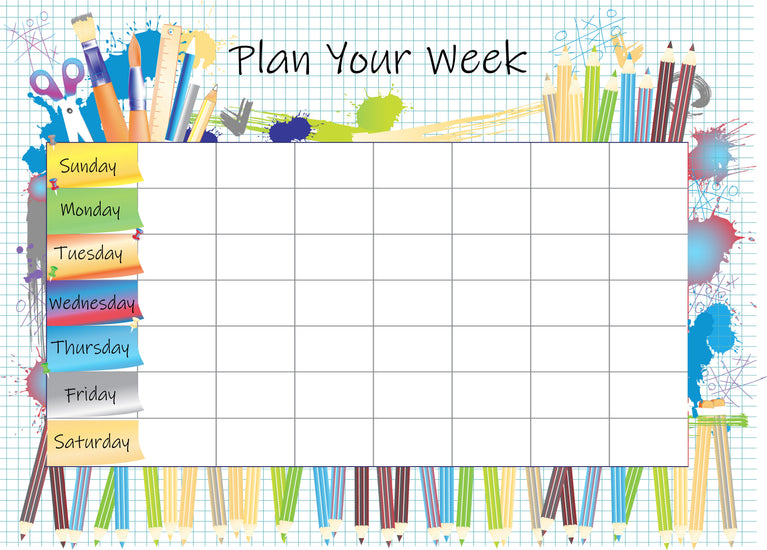 Week planner set of 10 - Enjoy & Plan your week